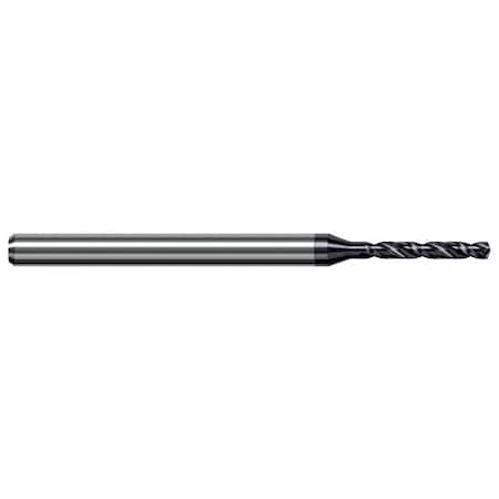 Harvey Tool 1/32 Drill dia. x 0.2080 in. Carbide HP Drill for Hardened Steels, 2 Flutes, AlTiN Nano Coated GBS0312-C6